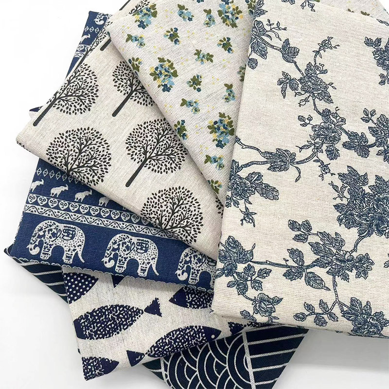 Home Textiles Curtains - Tissu en coton et lin mélangé