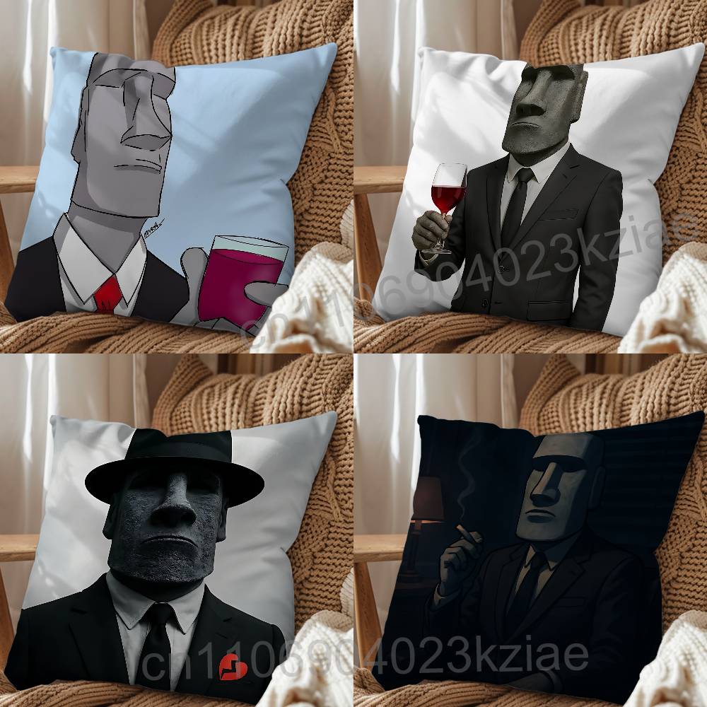 Home And Textiles Today - Housse de coussin Art Mr Moai
