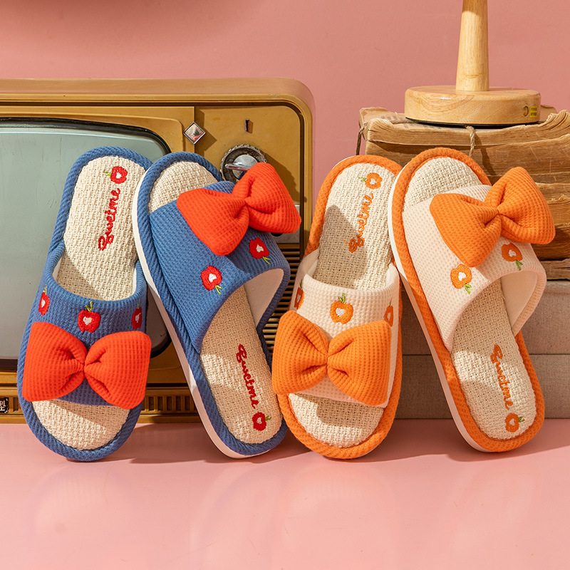 Home Textiles - Chaussons en lin confortables pour couple,