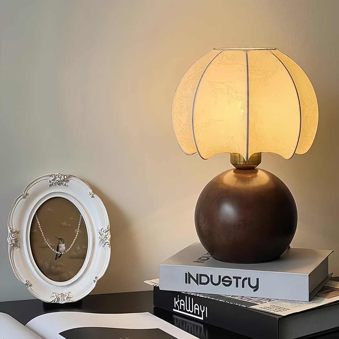 Home Textiles - Lampe de table florale vintage, lampe