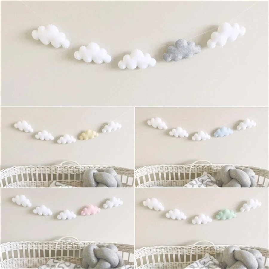 Home Textiles Curtains - Guirlandes de nuages en feutre nordique,