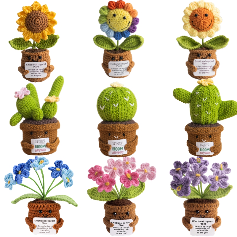 Home And Textiles Today - Cactus et tournesol en crochet faits