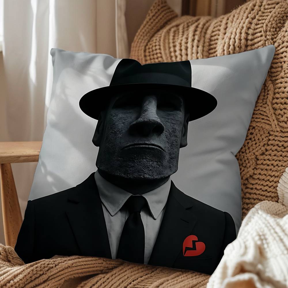 Housse de coussin Art Mr Moai  - Home And Textiles Today avis et prix