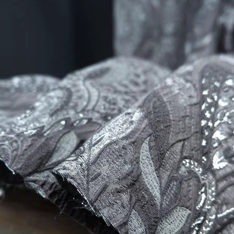 Tissu Jacquard Gris Brillant S - Home Textiles Curtains avis et prix