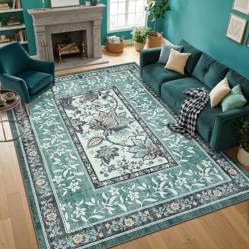 Tapis rétro à imprimé végétal  - Home Textiles Online avis et prix